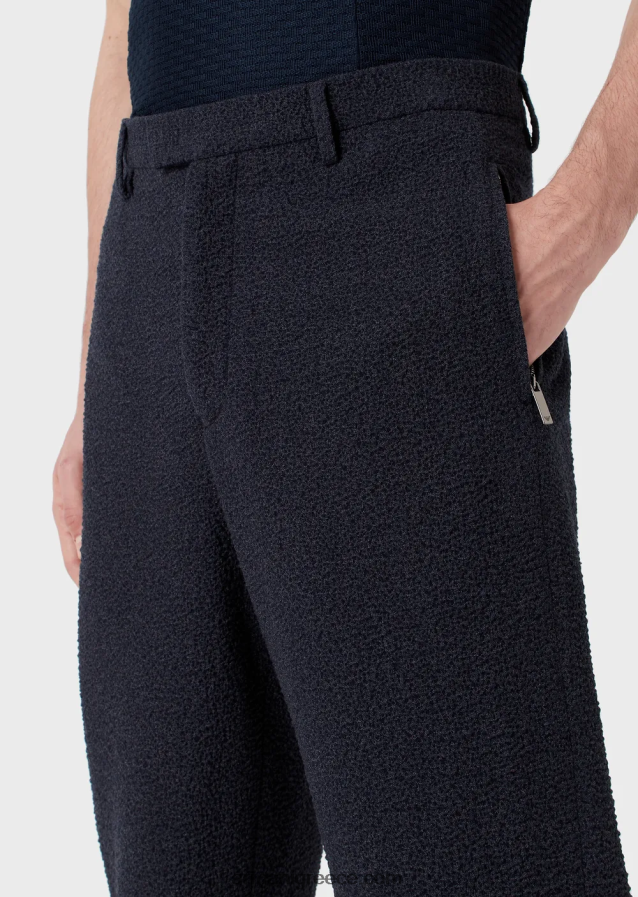 άνδρες Armani παντελόνι από παρθένο μαλλί ζακάρ 3d 4046R61470