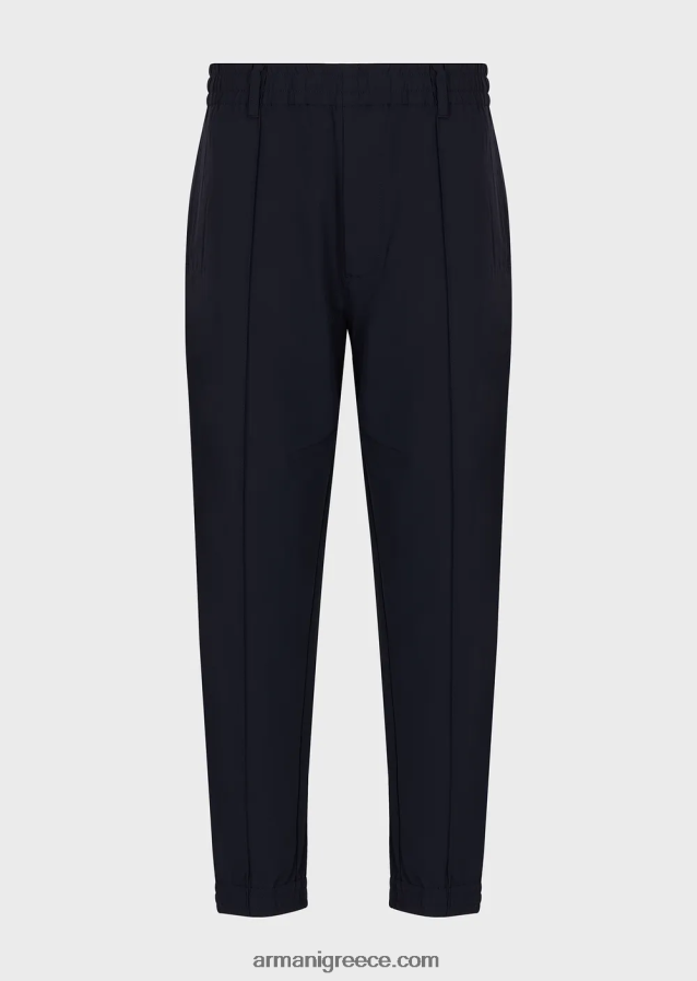 άνδρες Armani τζόγκερ σε ραβδωτό αμφίδρομο τεχνικό νάιλον 4046R61370 ναυτικό μπλε