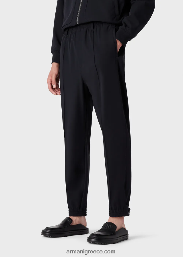 άνδρες Armani τζόγκερ σε ραβδωτό αμφίδρομο τεχνικό νάιλον 4046R61370 ναυτικό μπλε