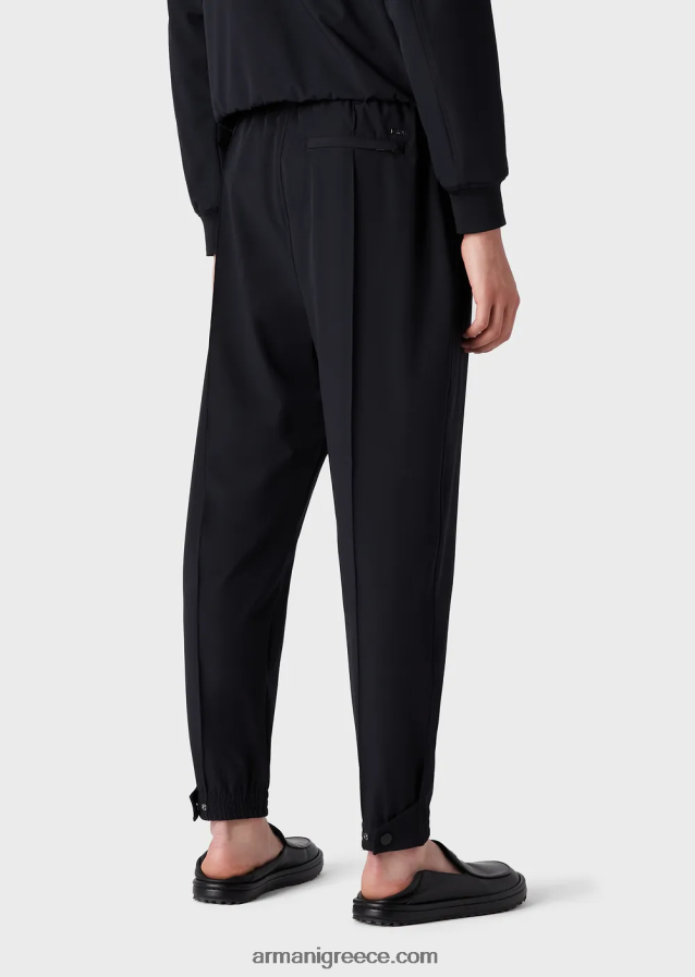 άνδρες Armani τζόγκερ σε ραβδωτό αμφίδρομο τεχνικό νάιλον 4046R61370 ναυτικό μπλε