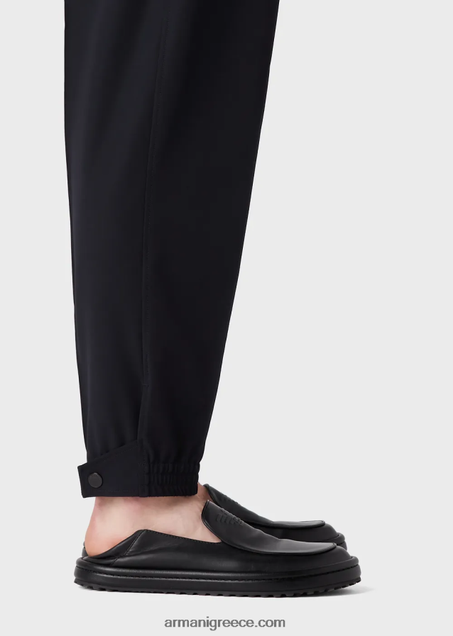 άνδρες Armani τζόγκερ σε ραβδωτό αμφίδρομο τεχνικό νάιλον 4046R61370 ναυτικό μπλε