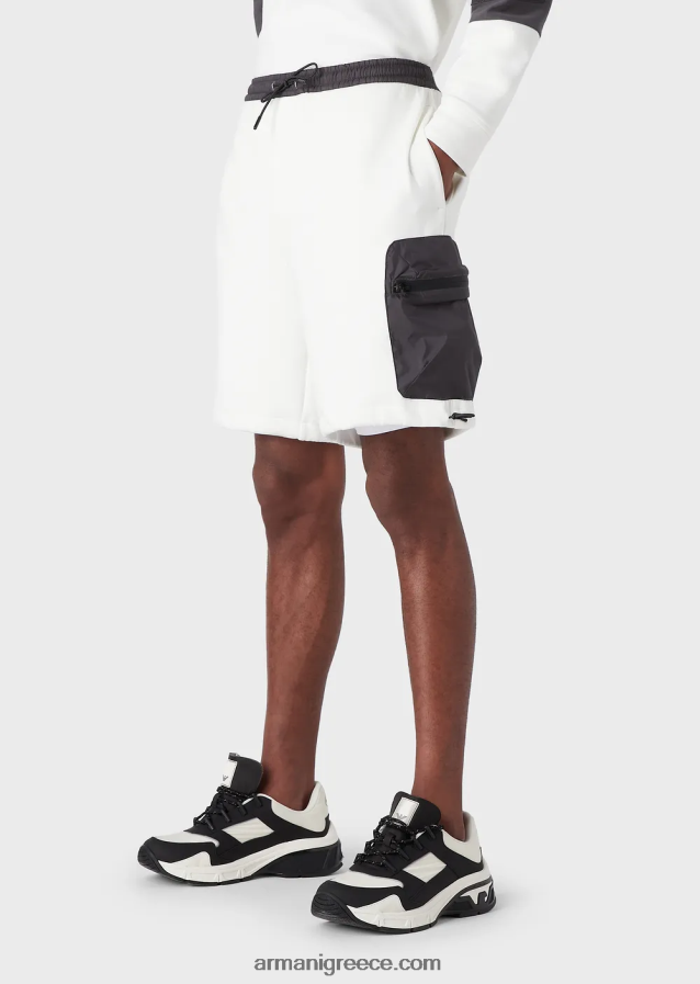 άνδρες Armani Απαραίτητα για ταξίδια σορτς με διπλό κορδόνι 4046R61381 άσπρο