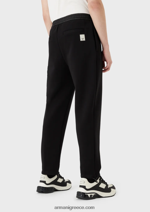άνδρες Armani απαραίτητα για ταξίδια τζόγκερ με διπλό ζέρσεϊ 4046R61384 μαύρος