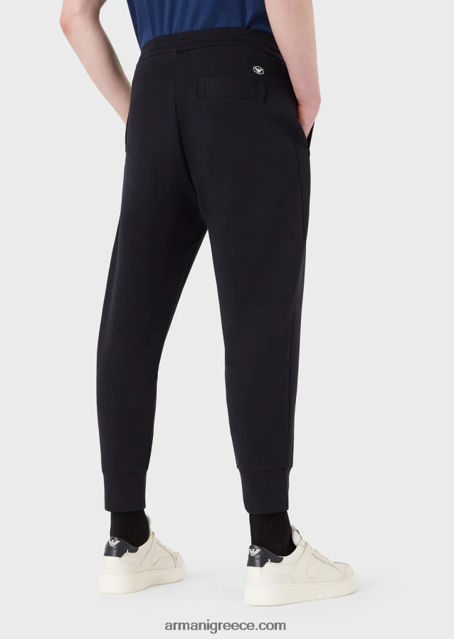 άνδρες Armani τζόγκερ με διπλή φανέλα 4046R61390 ναυτικό μπλε