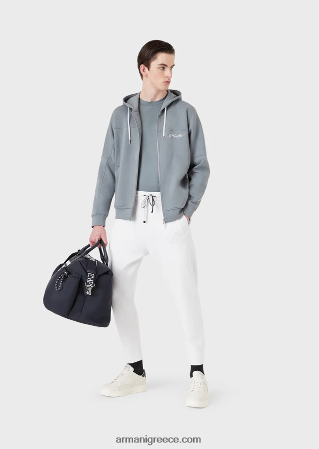 άνδρες Armani τζόγκερ με διπλή φανέλα 4046R61391 άσπρο