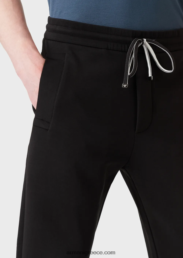 άνδρες Armani τζόγκερ με διπλή φανέλα 4046R61392 μαύρος