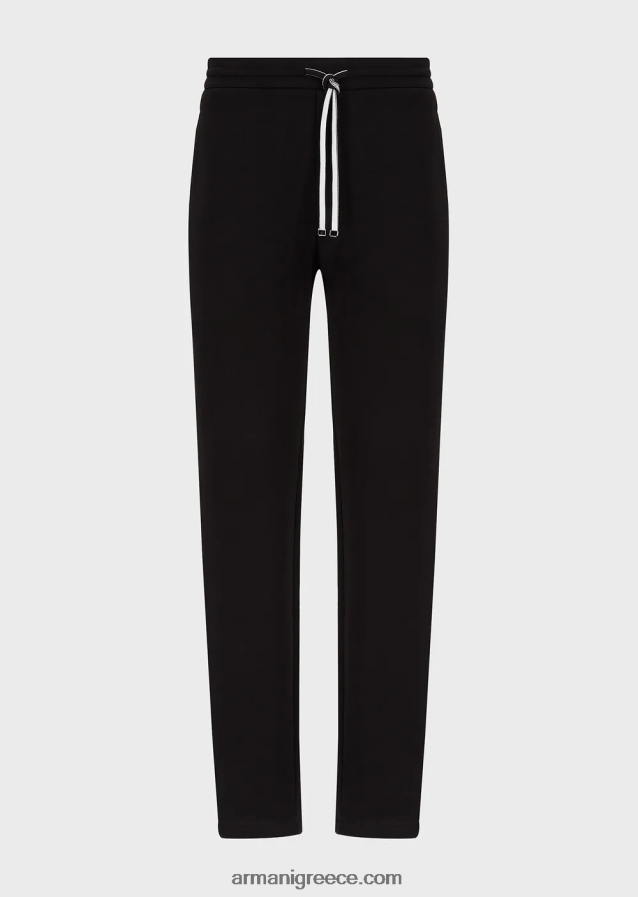 άνδρες Armani τζόγκερ με διπλό ζέρσεϊ με τσέπη 4046R61393 μαύρος