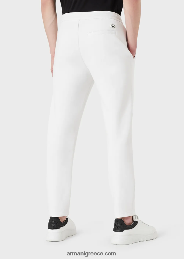 άνδρες Armani τζόγκερ με διπλό ζέρσεϊ με τσέπη 4046R61394 άσπρο