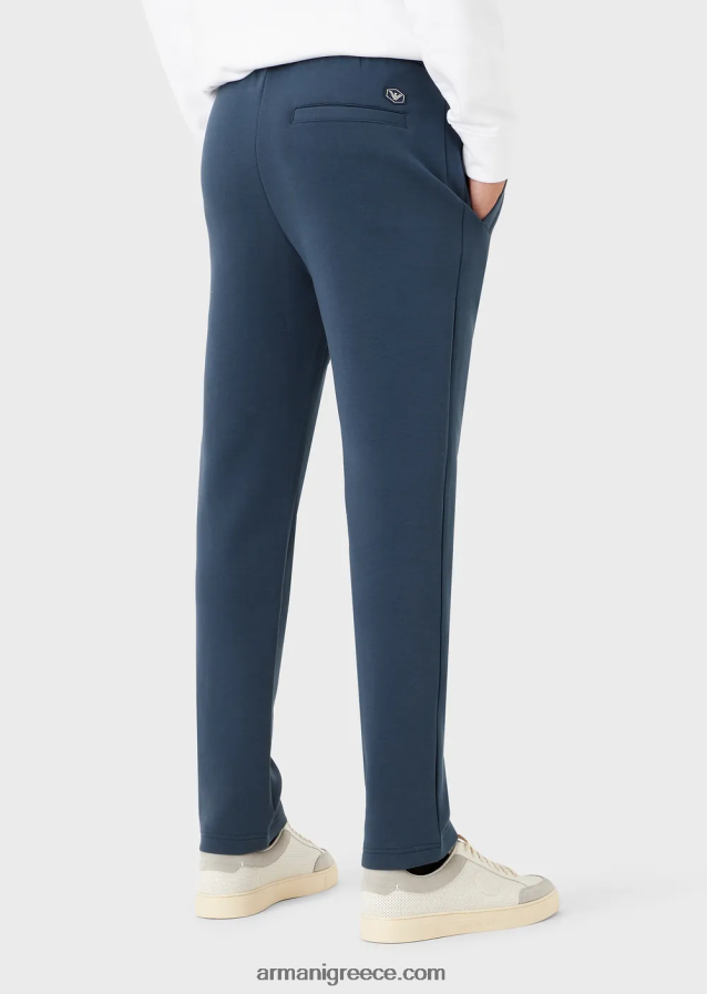 άνδρες Armani τζόγκερ με διπλό ζέρσεϊ με τσέπη 4046R61395 μεσάνυχτα μπλε