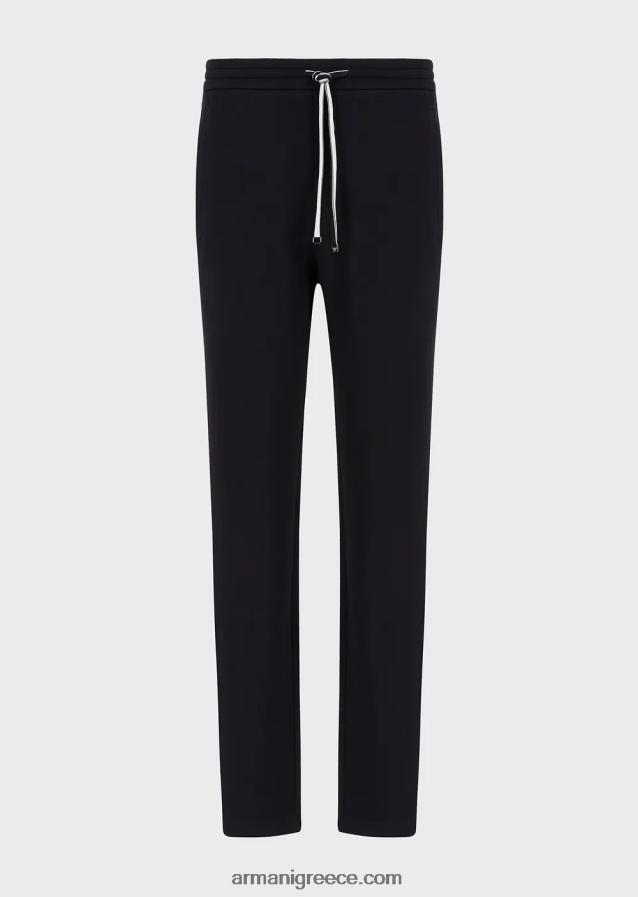 άνδρες Armani τζόγκερ με διπλό ζέρσεϊ με τσέπη 4046R61396 ναυτικό μπλε