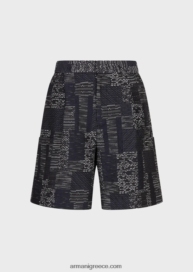άνδρες Armani Σορτς βανίζ ζακάρ σε εφέ συνονθύλευμα 4046R61405 πρότυπο
