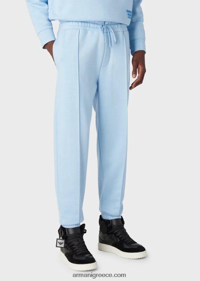 άνδρες Armani μοντάλ τζόγκερ ζέρσεϊ με ραβδώσεις 4046R61411 γαλανός