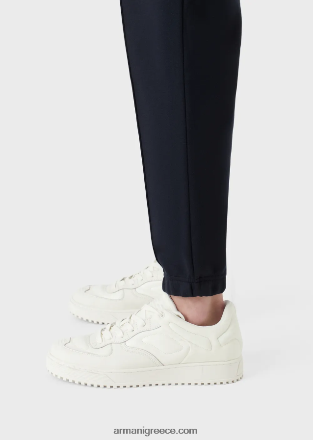 άνδρες Armani μοντάλ τζόγκερ ζέρσεϊ με ραβδώσεις 4046R61412 ναυτικό μπλε