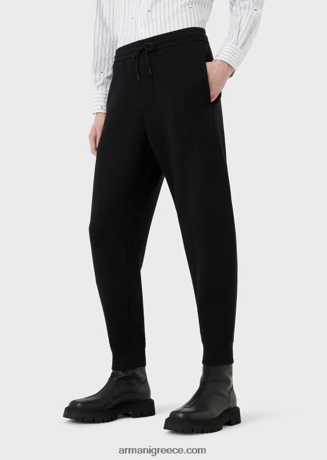 άνδρες Armani τζόγκερ με διπλή φανέλα 4046R61417 μαύρος