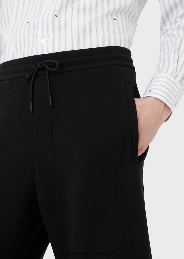 άνδρες Armani τζόγκερ με διπλή φανέλα 4046R61417 μαύρος