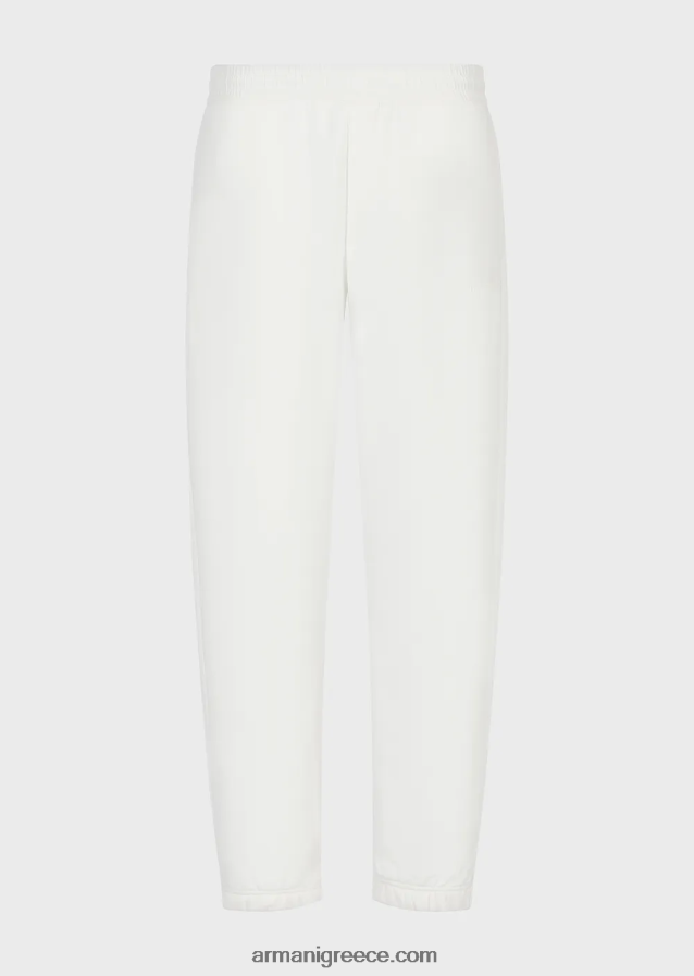 άνδρες Armani τζόκερ με βαριά ζέρσεϊ με τολμηρό λαστιχένιο λογότυπο 4046R61422 άσπρο