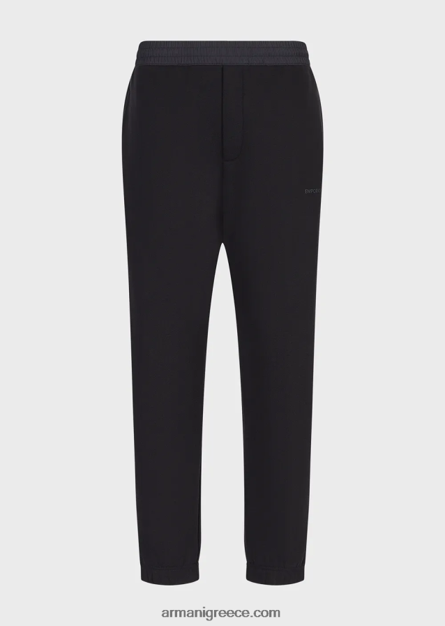 άνδρες Armani τζόκερ με βαριά ζέρσεϊ με τολμηρό λαστιχένιο λογότυπο 4046R61424 ναυτικό μπλε