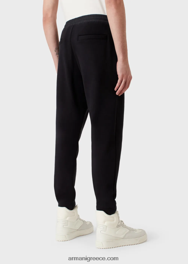 άνδρες Armani τζόκερ με βαριά ζέρσεϊ με τολμηρό λαστιχένιο λογότυπο 4046R61424 ναυτικό μπλε