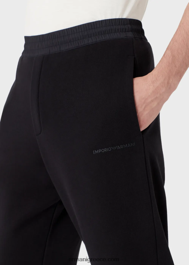 άνδρες Armani τζόκερ με βαριά ζέρσεϊ με τολμηρό λαστιχένιο λογότυπο 4046R61424 ναυτικό μπλε