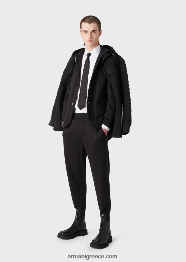 άνδρες Armani καπιτονέ τζόγκερ ζέρσεϊ 4046R61428 μαύρος