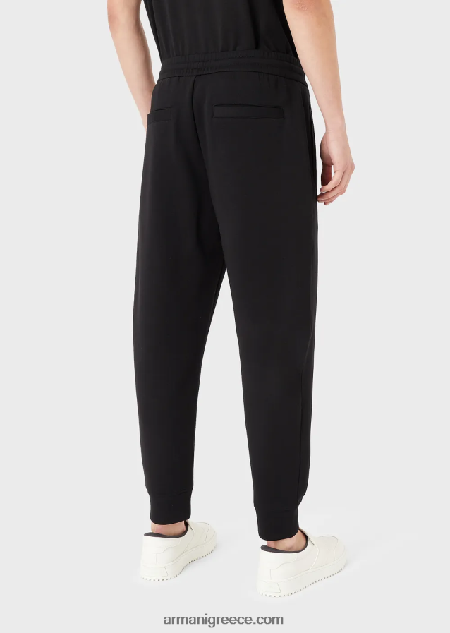 άνδρες Armani τζόγκερ με διπλή φανέλα 4046R61441 μαύρος