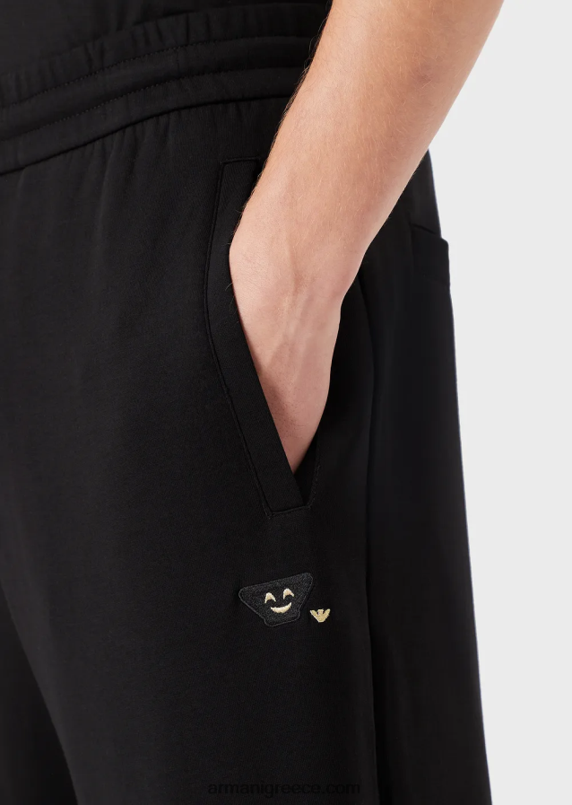άνδρες Armani τζόγκερ με διπλή φανέλα 4046R61441 μαύρος