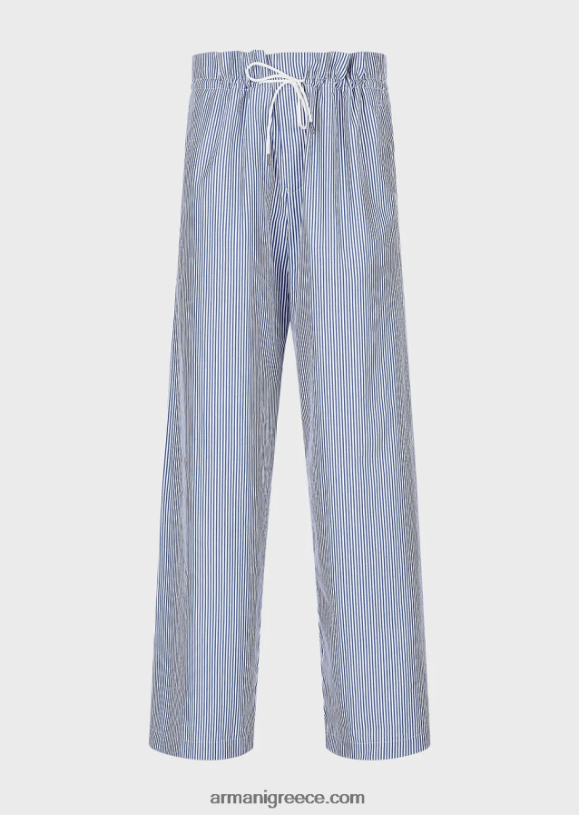 άνδρες Armani ριγέ παντελόνι με κορδόνι από ποπλίνα 4046R61489 ριγέ