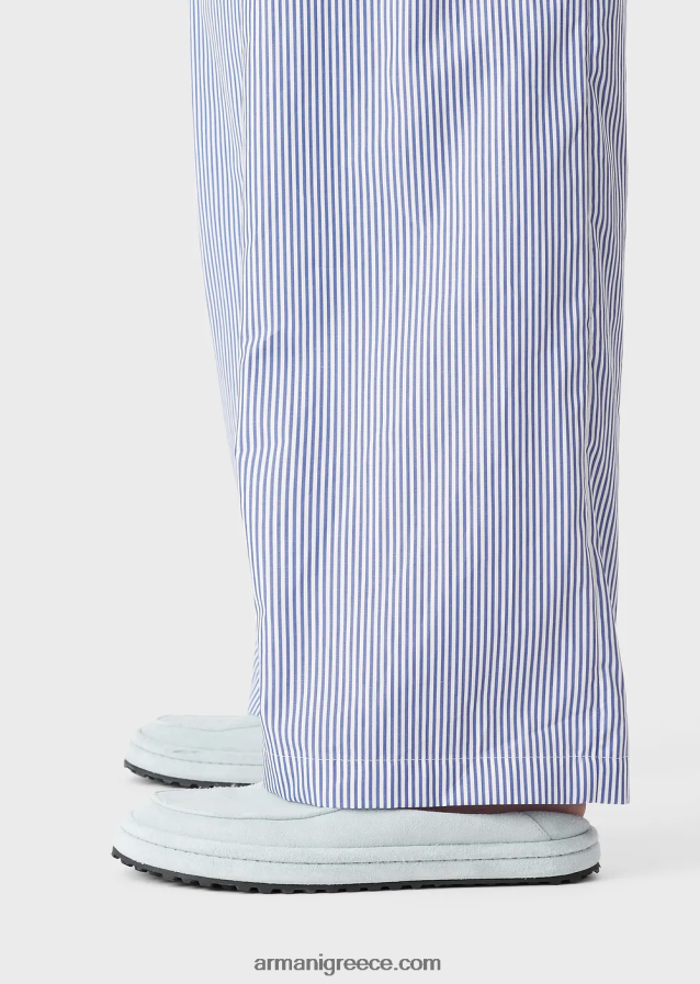 άνδρες Armani ριγέ παντελόνι με κορδόνι από ποπλίνα 4046R61489 ριγέ