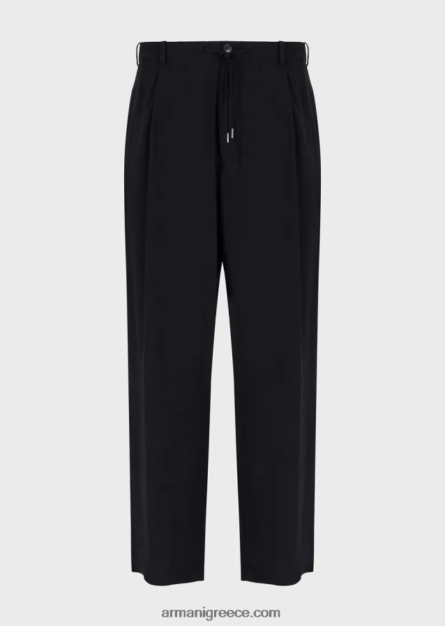 άνδρες Armani ροδακινί παντελόνι με κορδόνια περίσφιξης 4046R61493 μαύρος