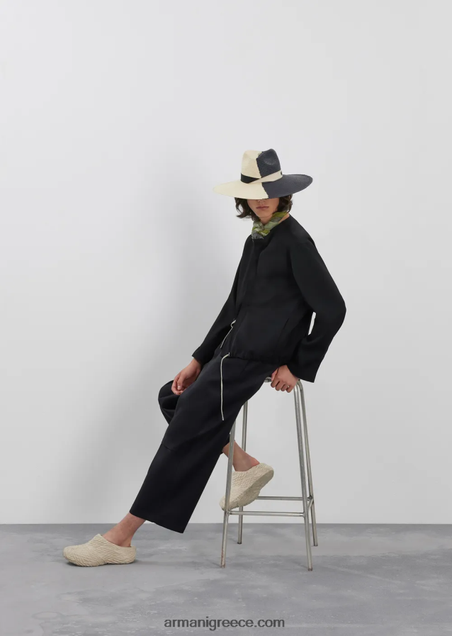 άνδρες Armani ροδακινί παντελόνι με κορδόνια περίσφιξης 4046R61493 μαύρος