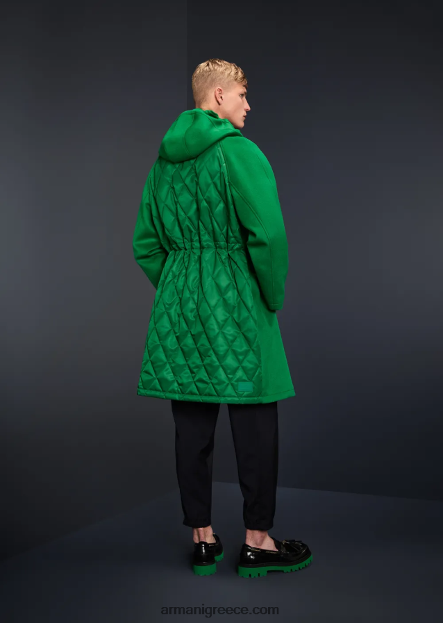 άνδρες Armani παντελόνι από φυσικό ελαστικό καμβά με ελαστικές μανσέτες 4046R61501 ναυτικό μπλε