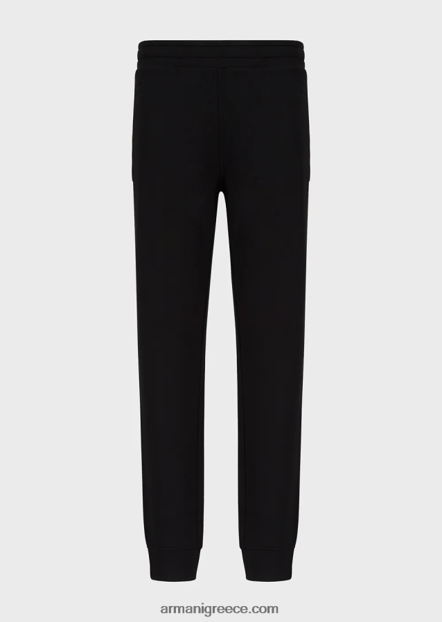 άνδρες Armani τζόγκερ από φλις ζέρσεϊ μοντάλ-χαρμάνι 4046R61508 μαύρος