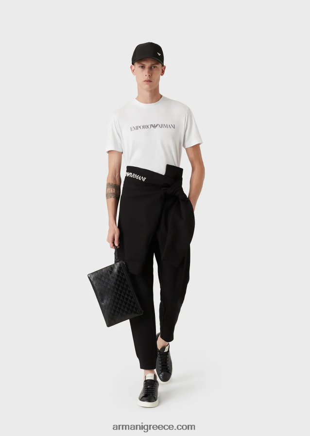 άνδρες Armani τζόγκερ από φλις ζέρσεϊ μοντάλ-χαρμάνι 4046R61508 μαύρος