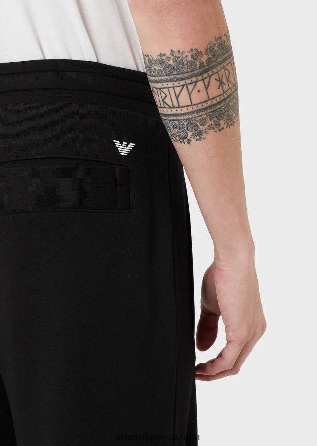 άνδρες Armani τζόγκερ από φλις ζέρσεϊ μοντάλ-χαρμάνι 4046R61508 μαύρος