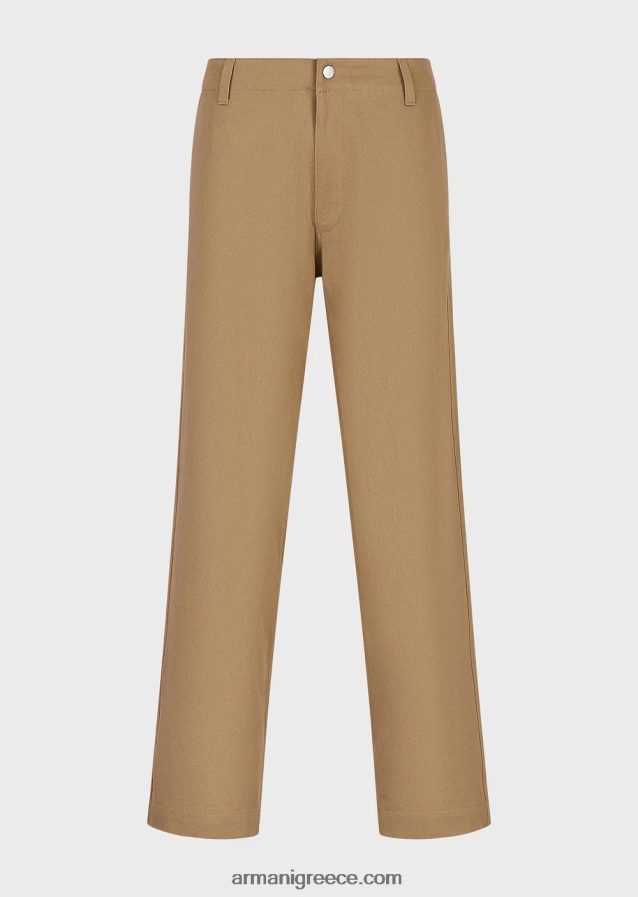 άνδρες Armani οργανικά παντελόνια ταύρου βιώσιμης συλλογής 4046R61514 καμήλα