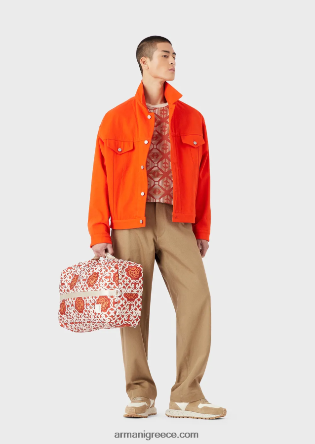 άνδρες Armani οργανικά παντελόνια ταύρου βιώσιμης συλλογής 4046R61514 καμήλα