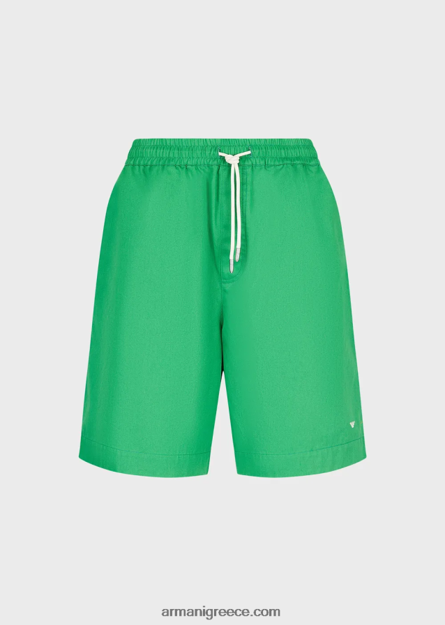 άνδρες Armani Σορτς σανίδας με κορδόνια περίσφιξης με οργανική συλλογή βιώσιμης συλλογής 4046R61521 πράσινος