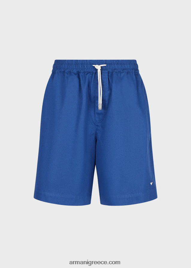 άνδρες Armani Σορτς σανίδας με κορδόνια περίσφιξης με οργανική συλλογή βιώσιμης συλλογής 4046R61522 μπλε
