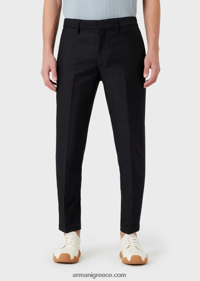 άνδρες Armani τζέρσεϊ chino με αποτέλεσμα τρικοτίνης 4046R61476 ναυτικό μπλε