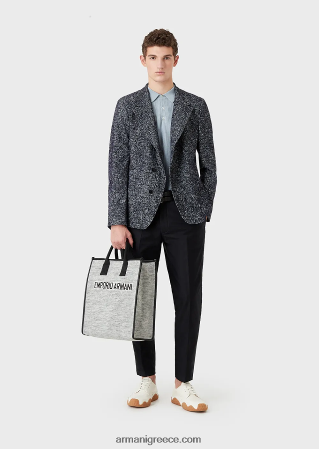 άνδρες Armani τζέρσεϊ chino με αποτέλεσμα τρικοτίνης 4046R61476 ναυτικό μπλε