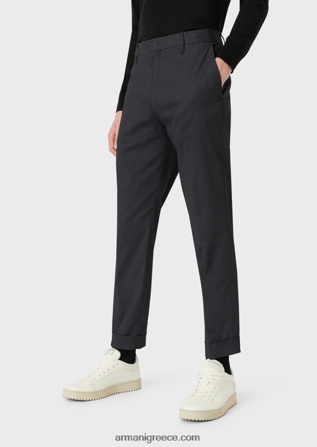 άνδρες Armani chino με μικρουφή με στροφές 4046R61503 μαύρος