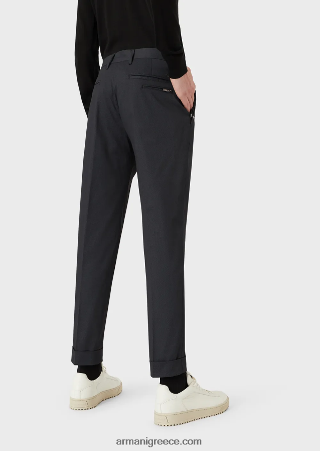 άνδρες Armani chino με μικρουφή με στροφές 4046R61503 μαύρος