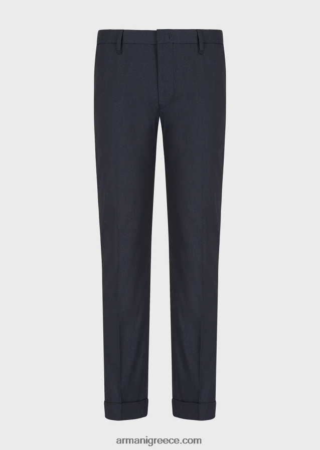 άνδρες Armani chino με μικρουφή με στροφές 4046R61504 ναυτικό μπλε