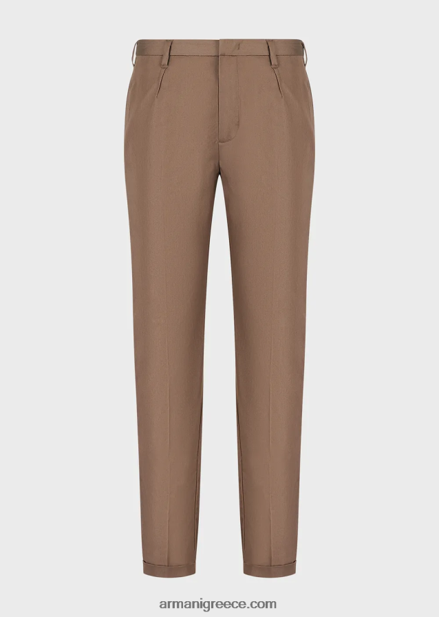 άνδρες Armani ελαφριά σατέν chino με μείγμα lyocell 4046R61496 γκρι περιστεριού