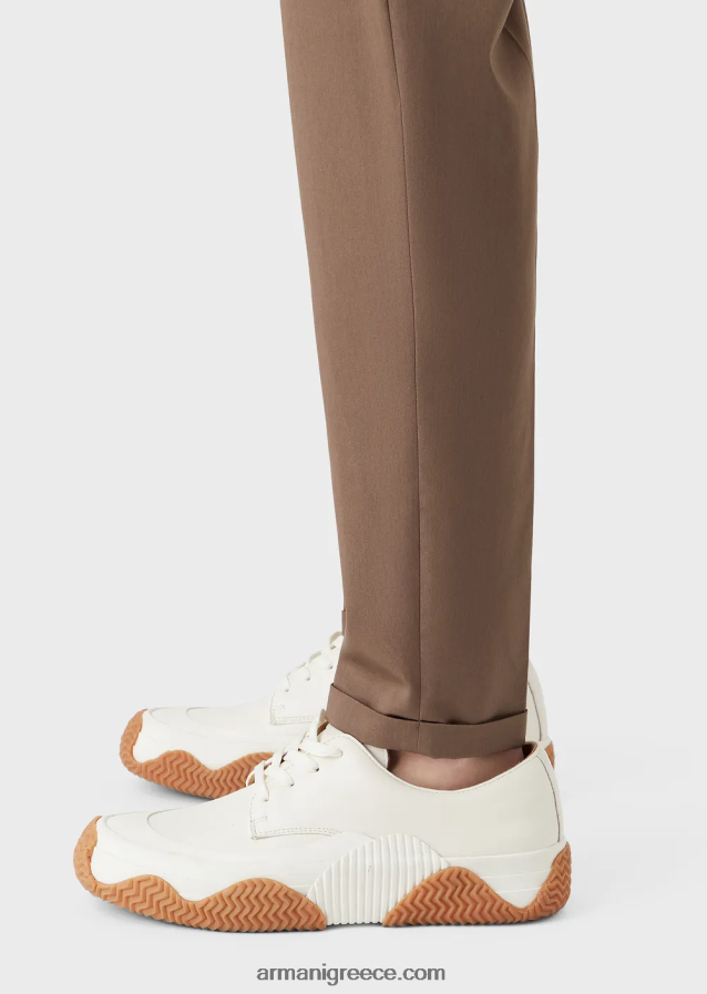 άνδρες Armani ελαφριά σατέν chino με μείγμα lyocell 4046R61496 γκρι περιστεριού