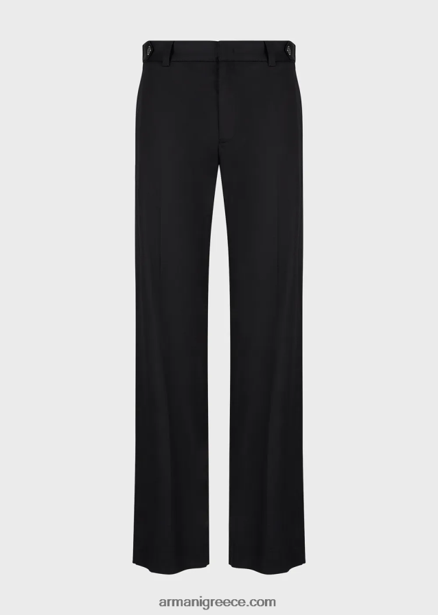 άνδρες Armani ελαφριά βαμβακερά-σατινέ chinos 4046R61458 μαύρος