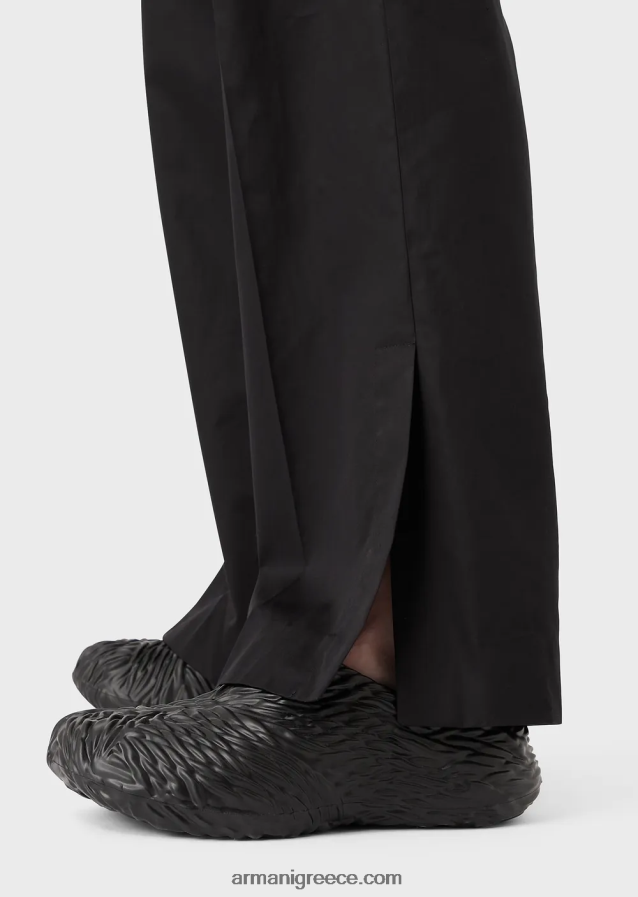 άνδρες Armani ελαφριά βαμβακερά-σατινέ chinos 4046R61458 μαύρος