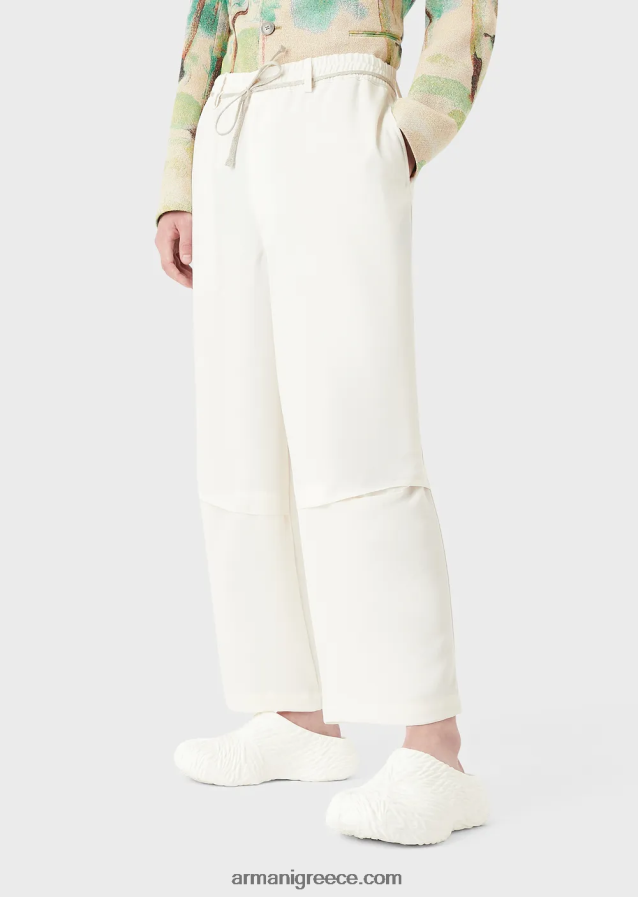 άνδρες Armani ρευστές culottes κρεπ με ζώνη σχοινιού 4046R61372
