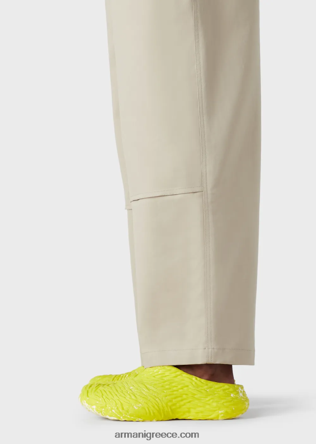 άνδρες Armani διπλές culottes gabardine με ζώνη σχοινιού 4046R61491 μπεζ