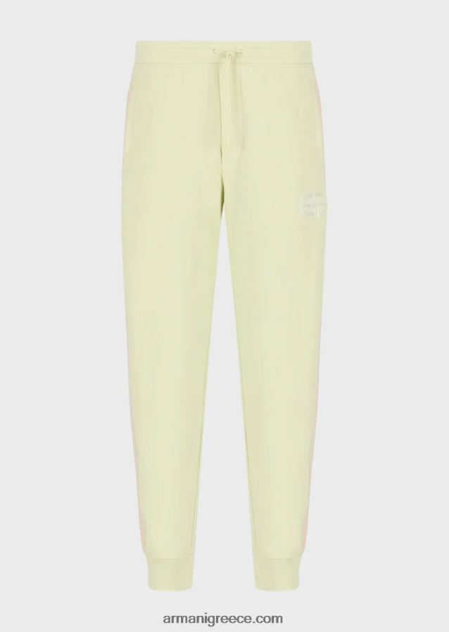 άνδρες Armani Τζέρσεϊ τζόγκερ με ea patch και ρίγες 4046R61377 ανοιχτό πράσινο